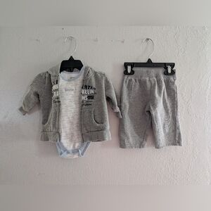 Calvin Klein Jeans Gray Hoodie and Bodysuit Set